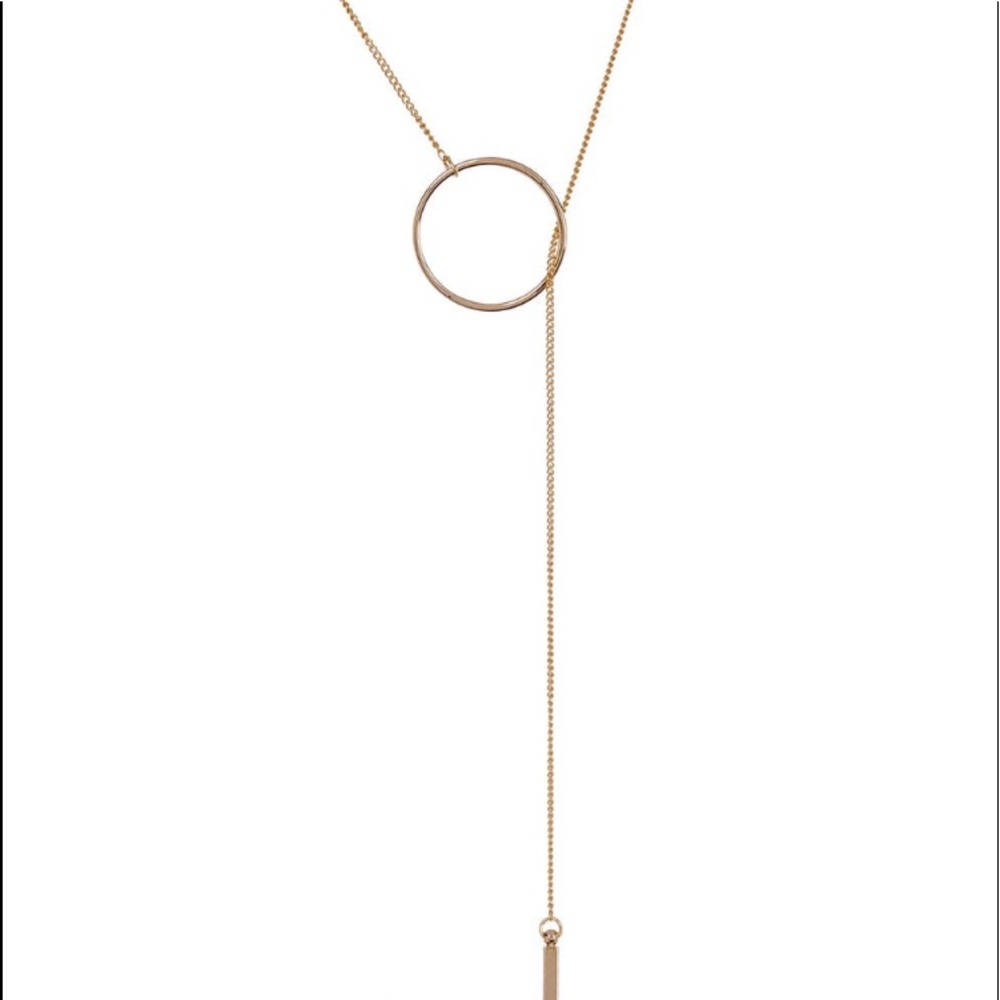 Sterling Forever Layering Circle & Bar Lariat - Picture 1 of 6